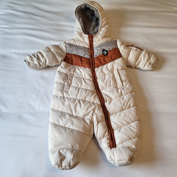 Volcom Cream and Brown Baby Snowsuit - Picture 1 of 9